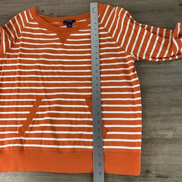 Chaps Denim Womens Top Size Large Knit Long Sleeve Kangaroo Pocket Striped - Picture 4 of 7